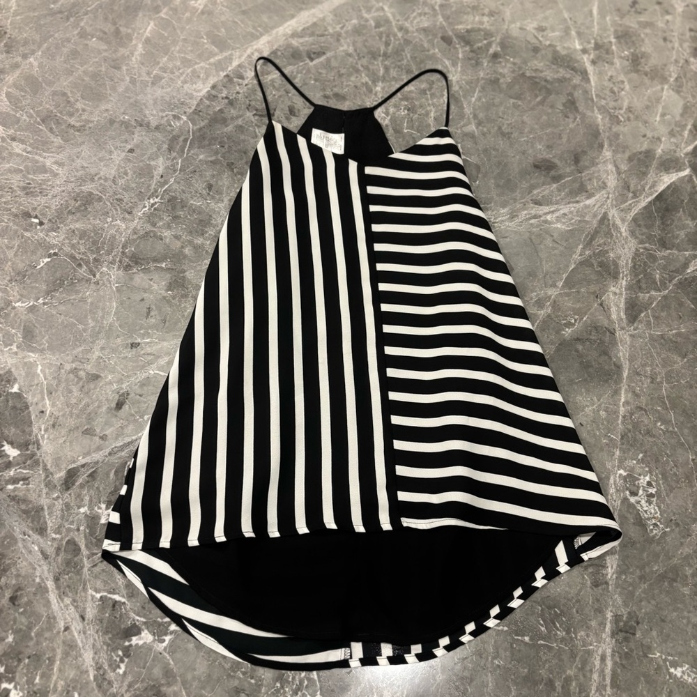 Express Barcelona Striped Cami Tank Black White Sleeveless Womens Small